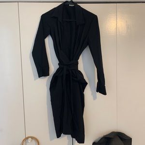 L’AGENCE Black Wrap Dress